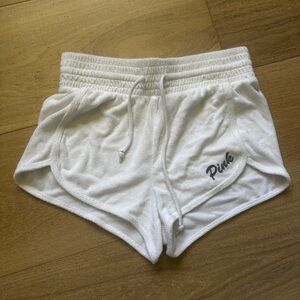 NWOT PINK Victoria's Secret White Terry Cloth Women's Shorts small
